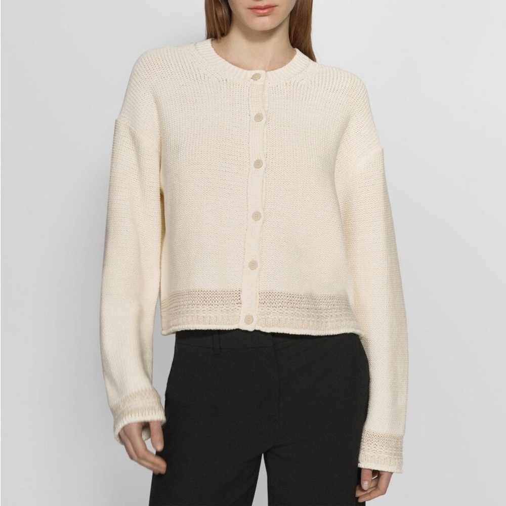 NWT Theory Open Knit Trim Cardigan